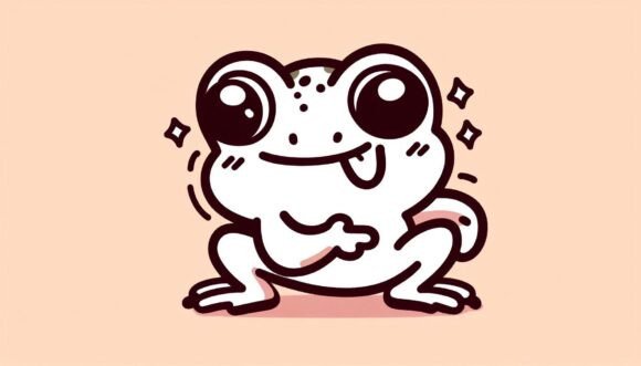 Download Expressionism Kawaii Frog with a Funny P - Expressionism Collection